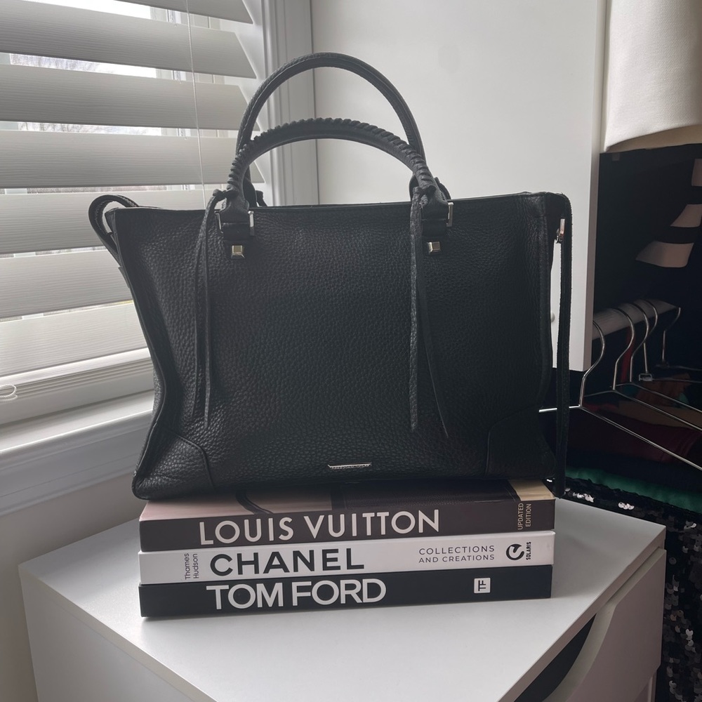 Rebecca Minkoff Regan Satchel (Black Pebbled Leather)